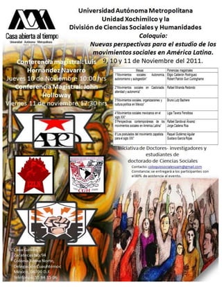 Coloquio nuevas perpectivas para el estudio de los movimientos sociales en américa latina.