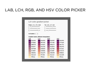 LAB, LCH, RGB, AND HSV COLOR PICKER
 