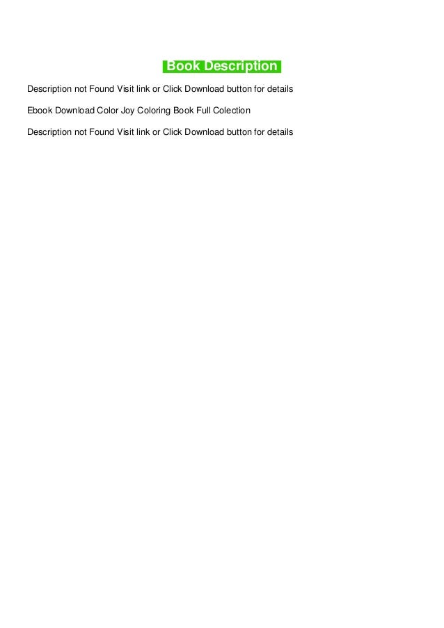 Ebook Download Color Joy Coloring Book Full Colection
