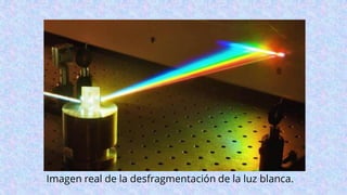 Imagen real de la desfragmentación de la luz blanca.
 