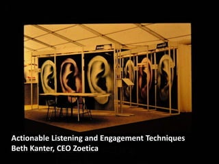 Actionable Listening and Engagement TechniquesBeth Kanter, CEO Zoetica 