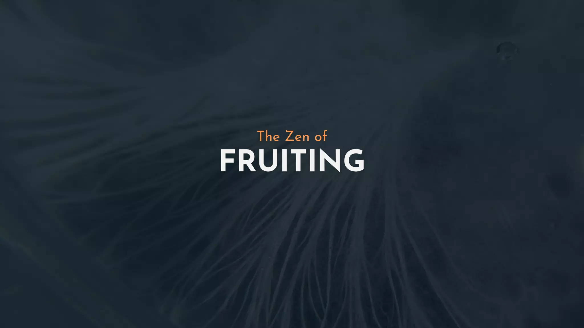 FRUITING
The Zen of
 