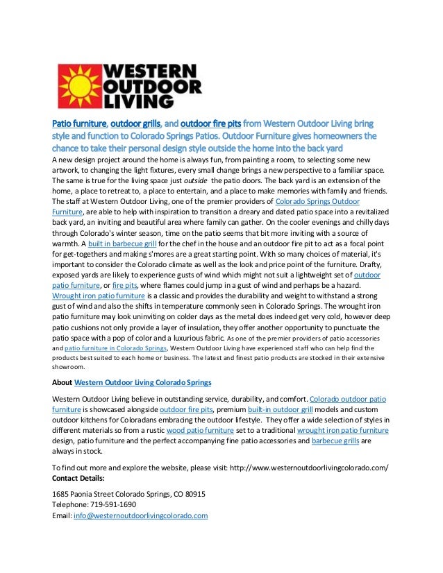 Colorado springs patio furniture, built in barbecue grills, and outdoor