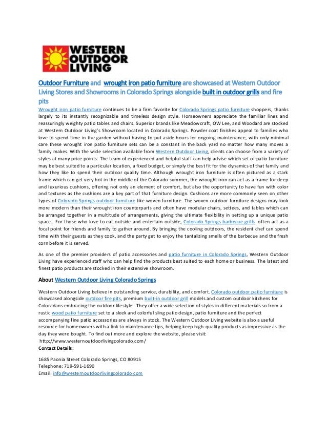 Colorado Springs Patio Furniture Store Western Outdoor Living Has Out