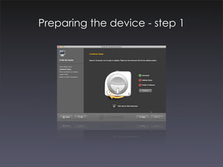 Preparing the device - step 1
 