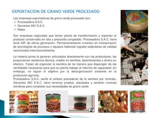 EXPORTACION DE GRANO VERDE PROCESADO 
 