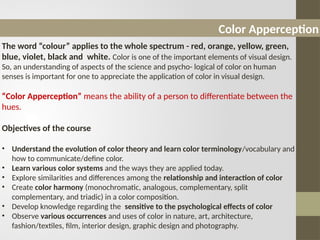 COLOR APPERCEPTION of human - Lecture 1.pptx