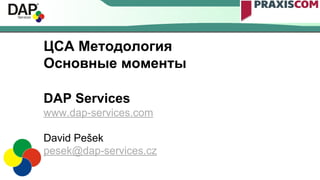 ЦСА Методология
Основные моменты
DAP Services
www.dap-services.com
David Pešek
pesek@dap-services.cz
 