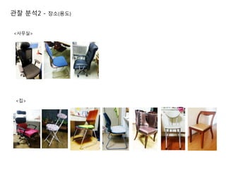 관찰 분석2 - 장소(용도)
<집>
<사무실>
 