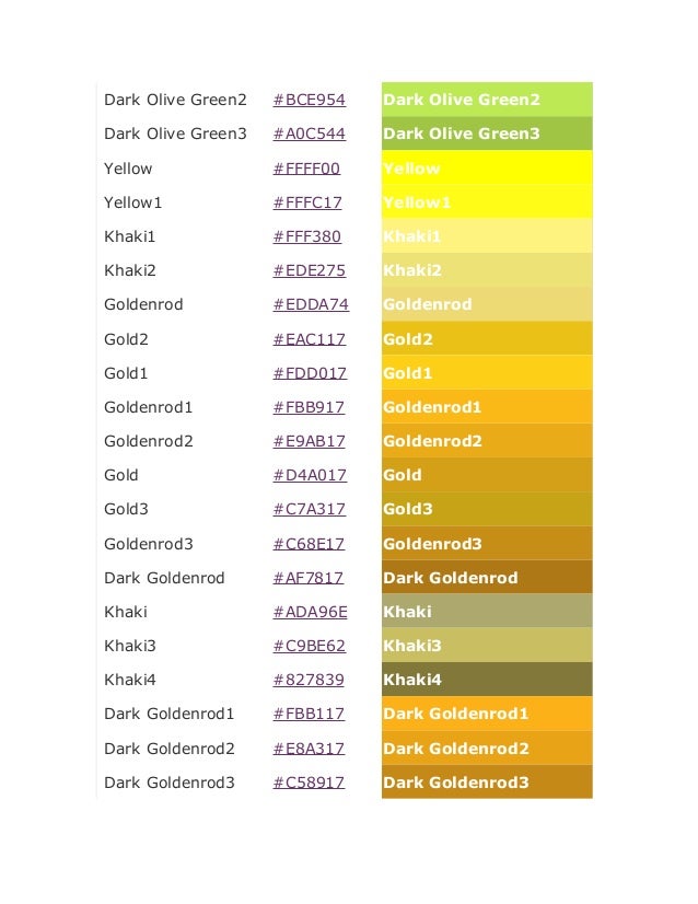 Olive Color Code ... Olive Green1; 11. Olive Color Code ... Olive Green1; 11.