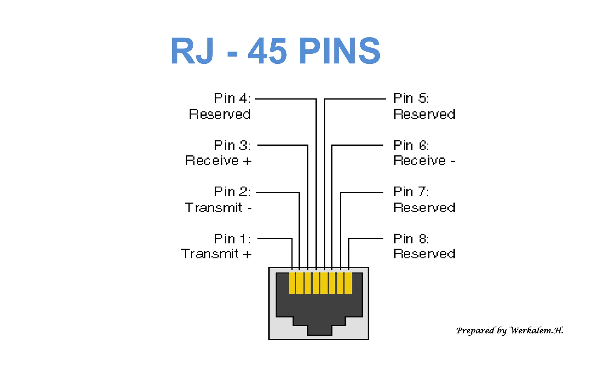 RJ - 45 PINS Prepared by Werkalem.H. 
