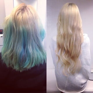 Color correction with hair extensions