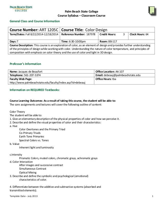 course curriculum template