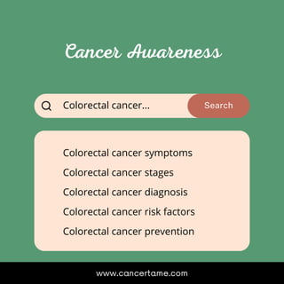 Search
Colorectal cancer...
Colorectal cancer symptoms
Colorectal cancer stages
Colorectal cancer diagnosis
Colorectal cancer risk factors
Colorectal cancer prevention
 