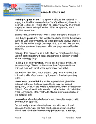 COLORECTAL SURGERY ENHANCED RECOVERY PROGRAMME - Draft Guidelines