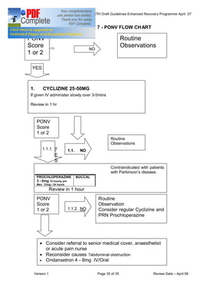 COLORECTAL SURGERY ENHANCED RECOVERY PROGRAMME - Draft Guidelines