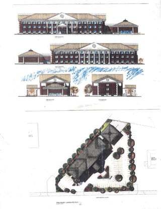 Colored Site Plan With Colored Elevations