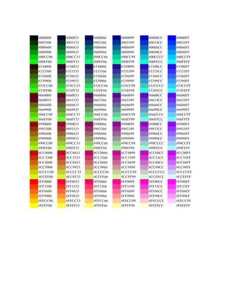 Color Code 9966ff Colores en hexadecimal | DOCX