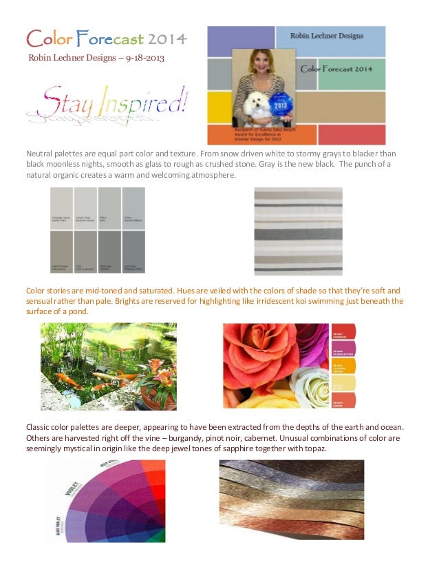 interior design color forecast 2014
