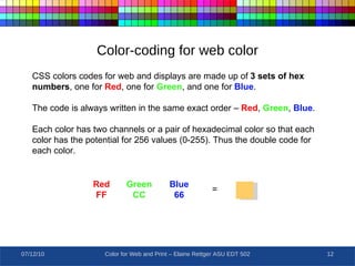 Color for web and print | PPT | Web Development | Internet