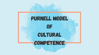 Purnell Model
of
Cultural
Competence
 