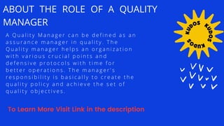 Quality Role HOW TO BECOME A QUALITY MANAGER - CAREER, JOB SCOPE AND CERTIFICATIONS ...