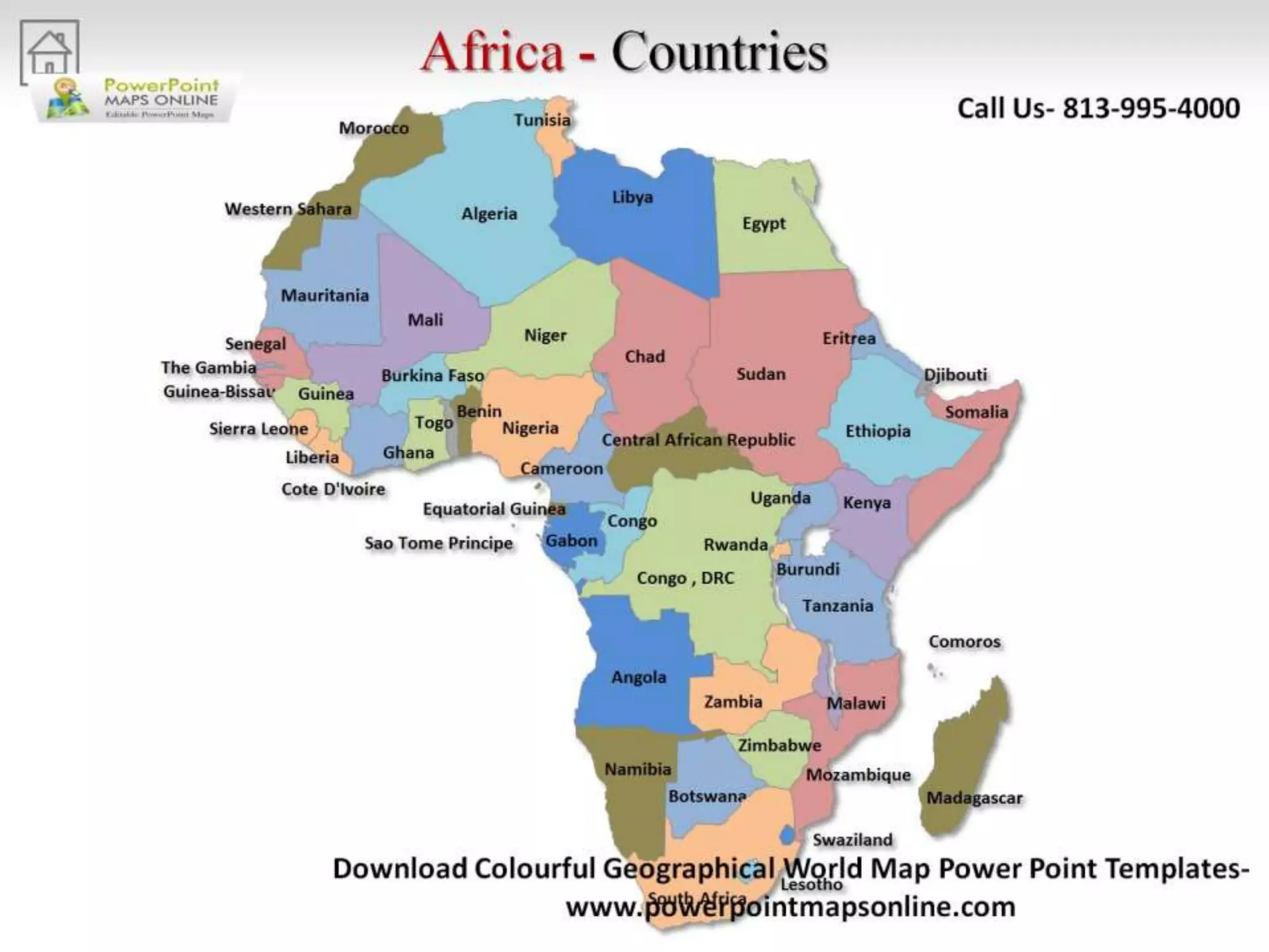 Online Colorful Geographical World Map Powerpoint