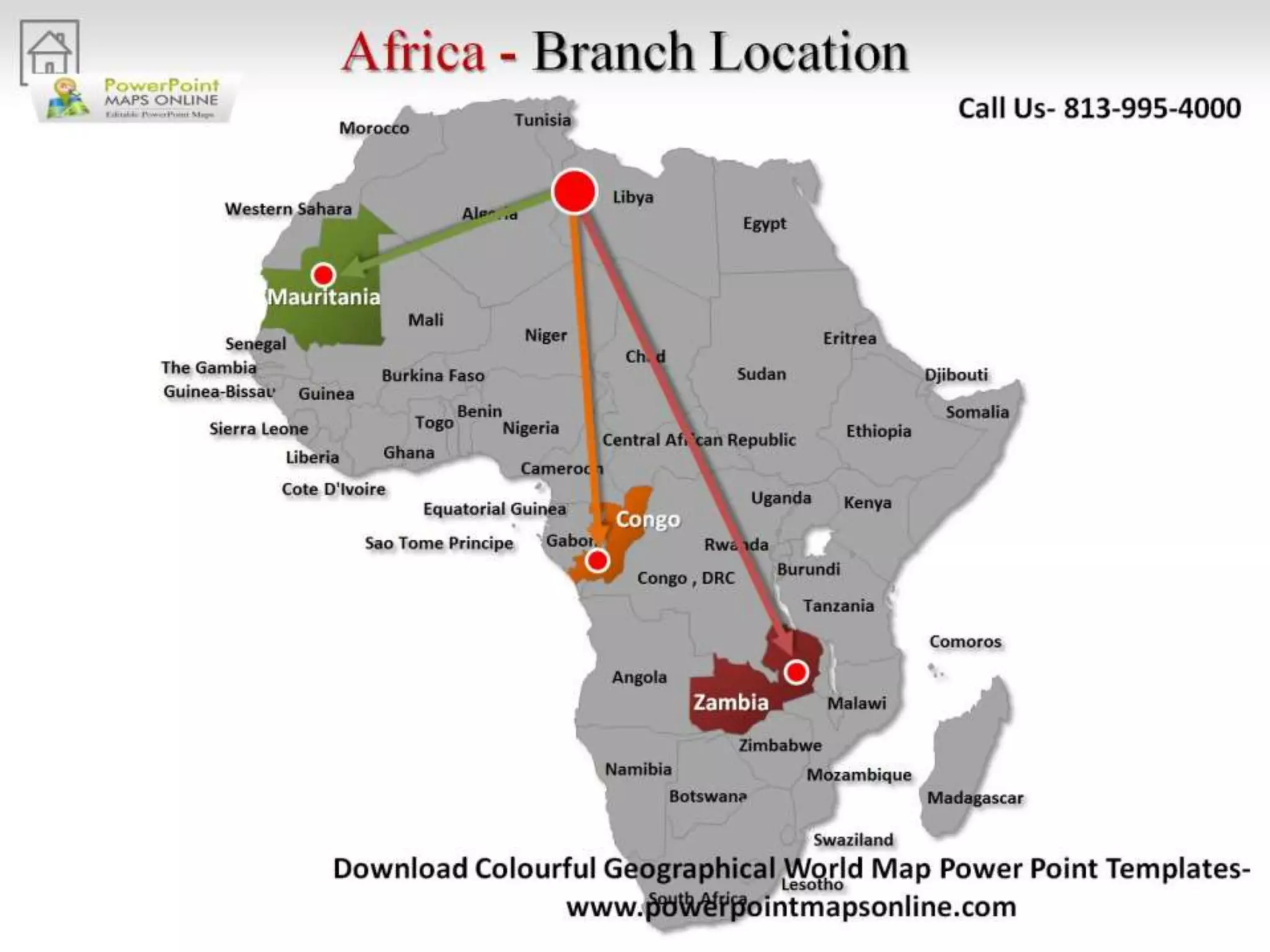 Online Colorful Geographical World Map Powerpoint