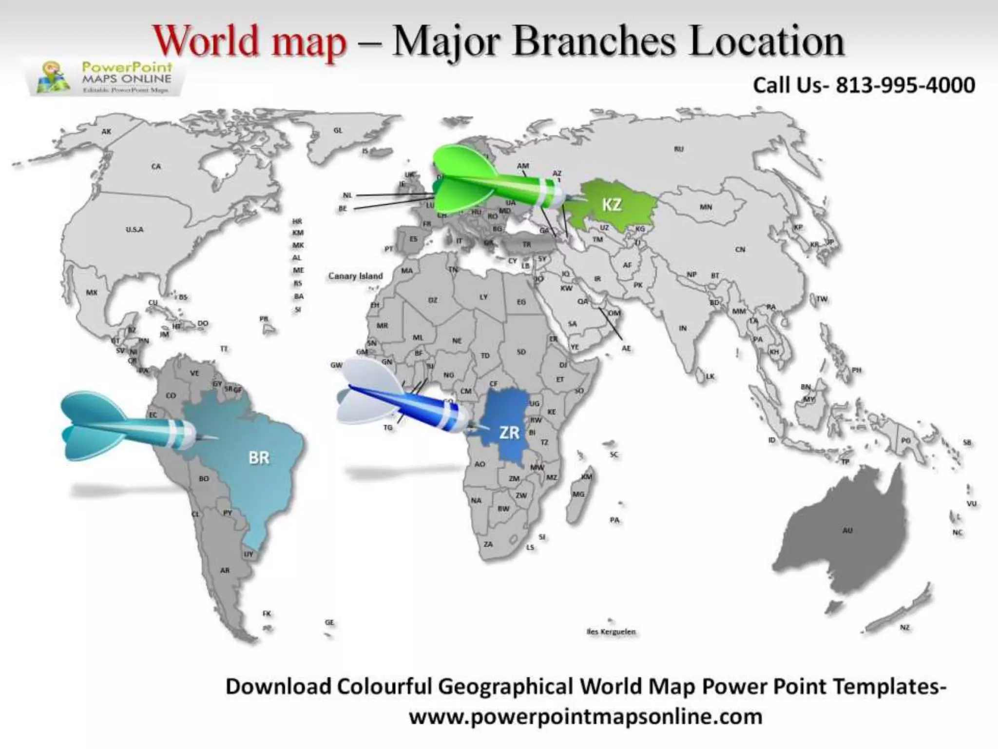 Online Colorful Geographical World Map Powerpoint