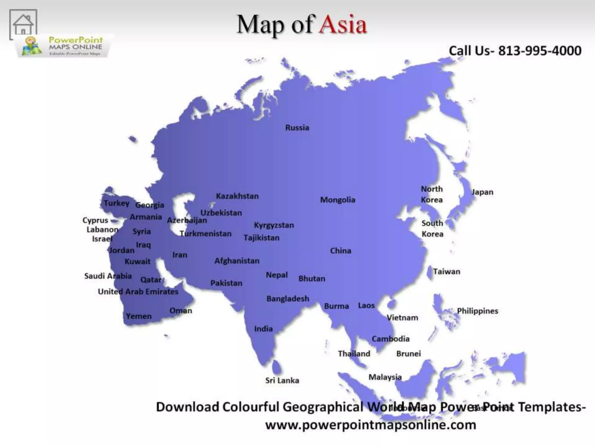 Online Colorful Geographical World Map Powerpoint