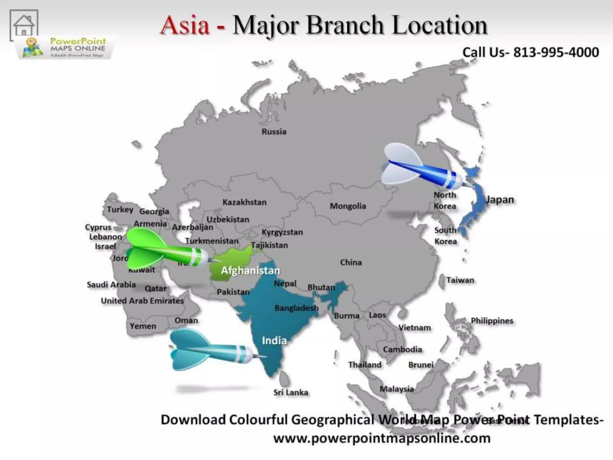 Online Colorful Geographical World Map Powerpoint