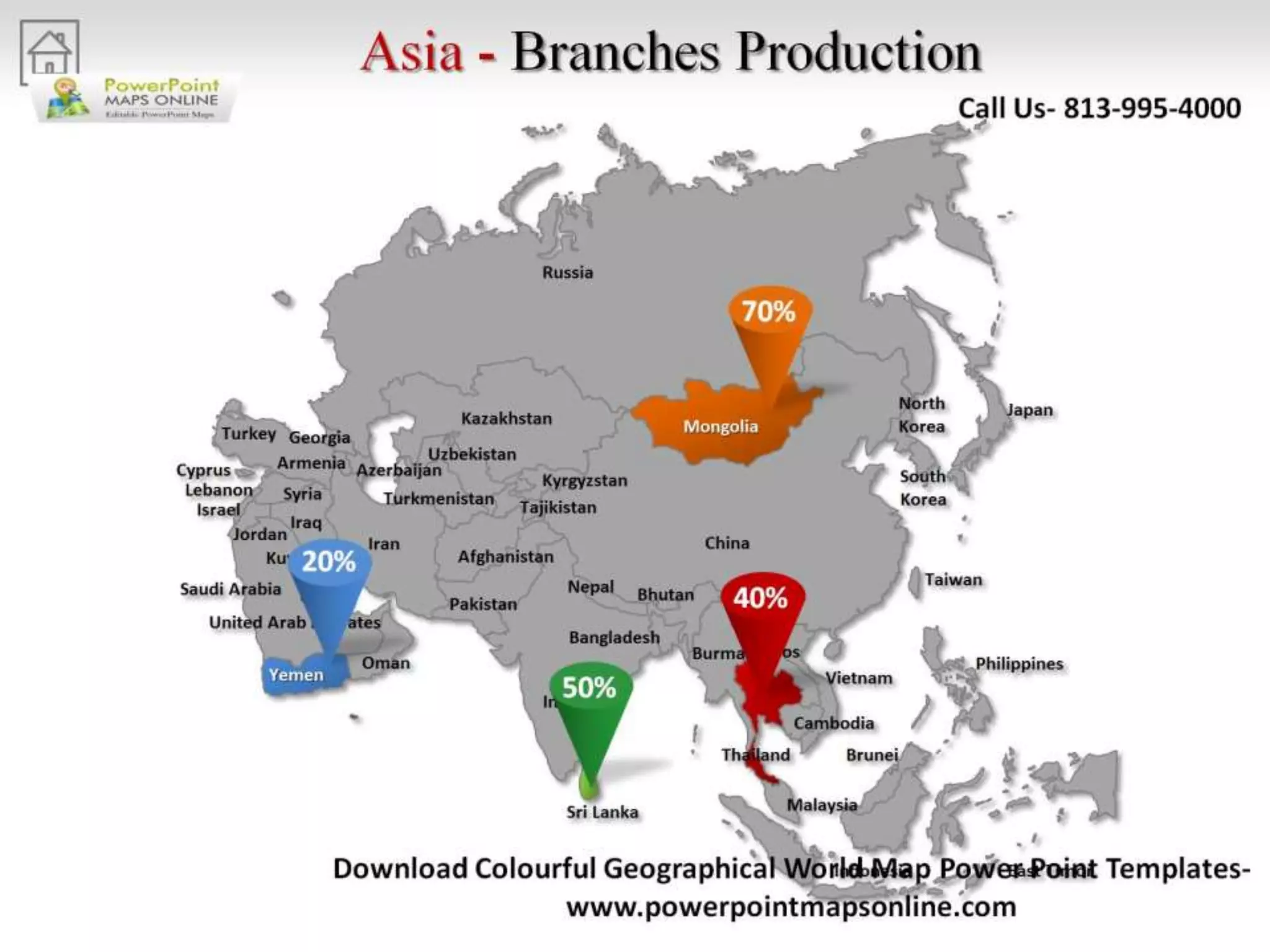 Online Colorful Geographical World Map Powerpoint