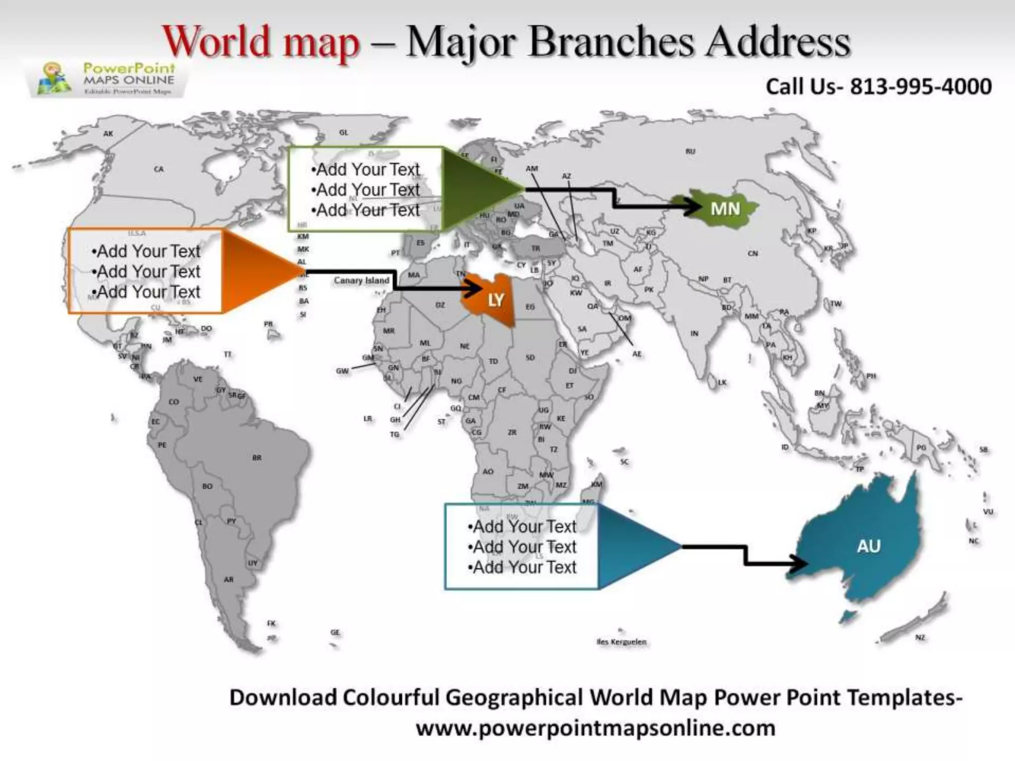 Online Colorful Geographical World Map Powerpoint
