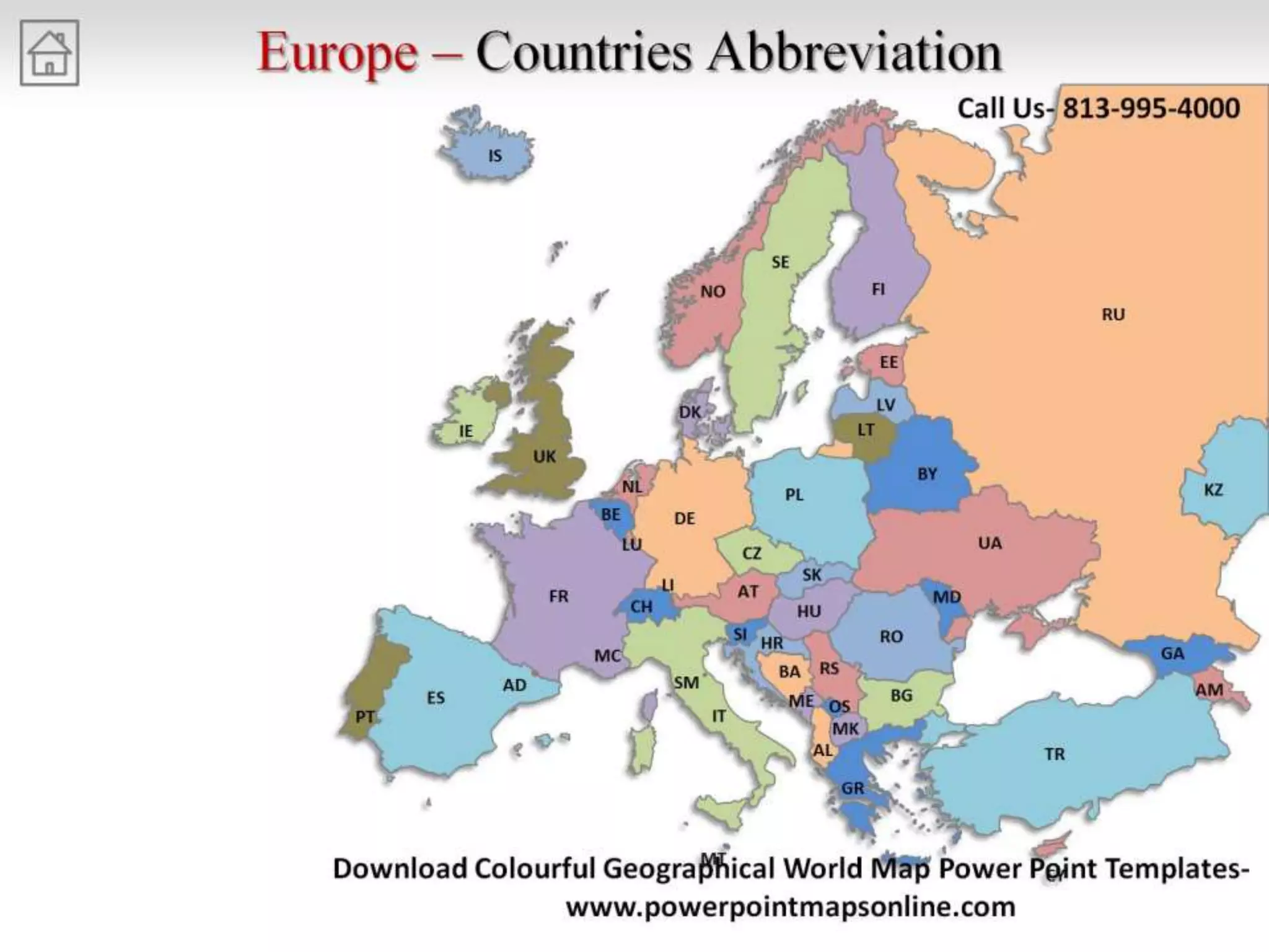 Online Colorful Geographical World Map Powerpoint