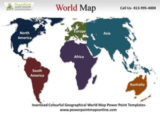 Online Colorful Geographical World Map Powerpoint