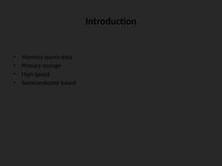 Introduction Of Computer Memory Internet Comprehensive Overview of Computer Memory Structure and Technology ...