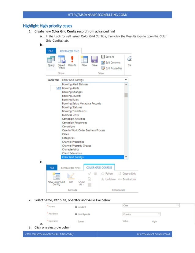 Color grid + Color Form user guide for Microsoft Dynamics 365