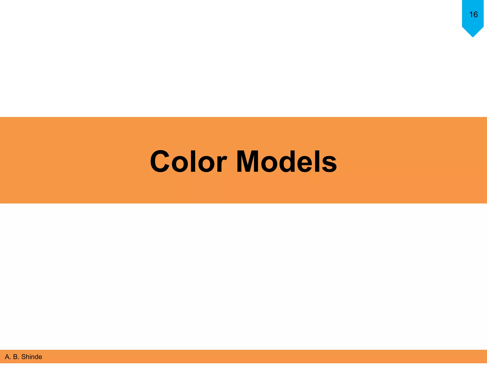A. B. Shinde
16
Color Models
 