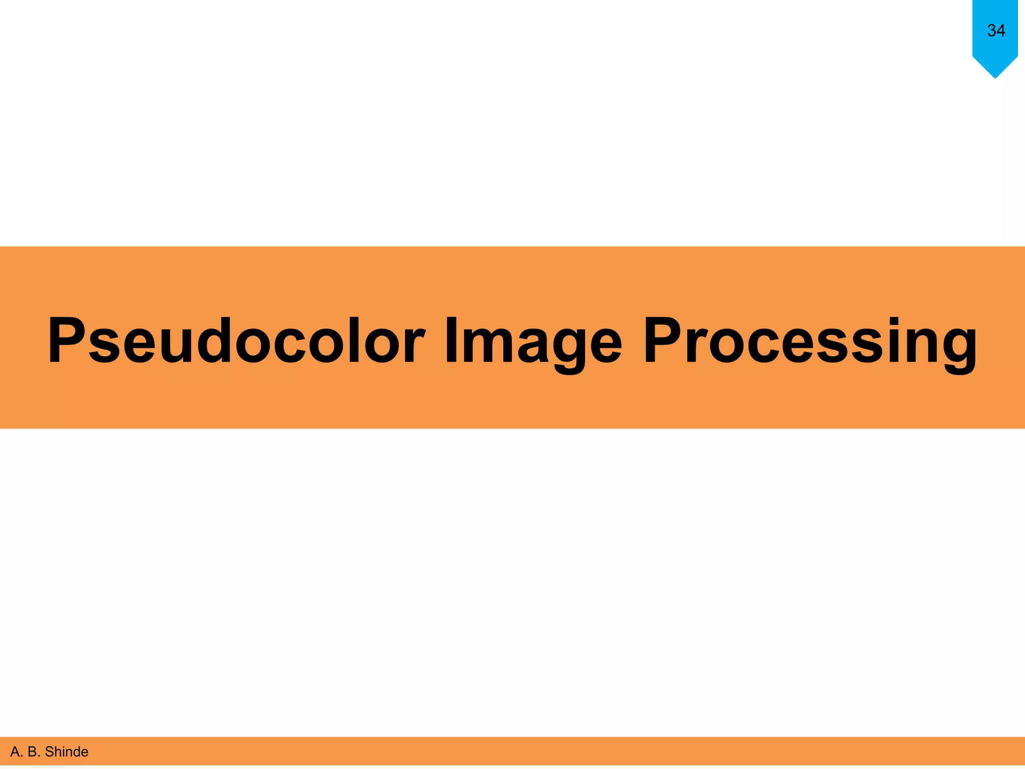A. B. Shinde
34
Pseudocolor Image Processing
 