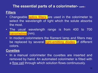Colorimeter Notes Colorimeter Final PPT.ppt for analytical students | PPT
