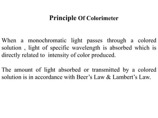 Colorimeter Notes Colorimetry and photometry.pptx hjjjJajjjh | PPTX