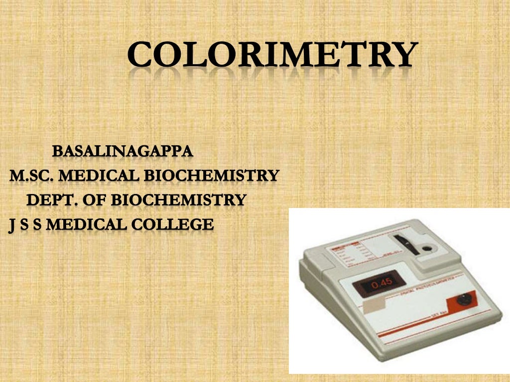 Colorimetry class