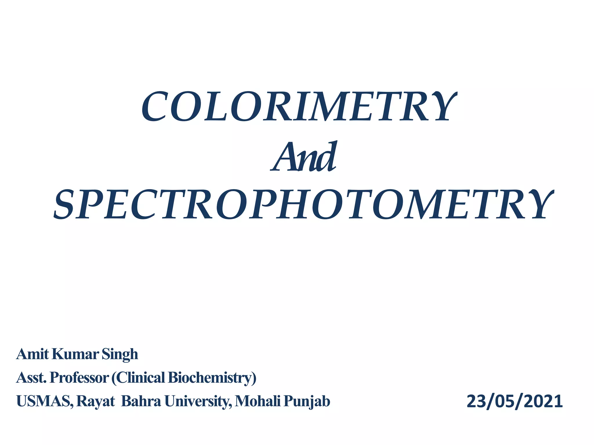 Colorimetry And Spectrophotometry Mcq With Answers at Maria Volz blog