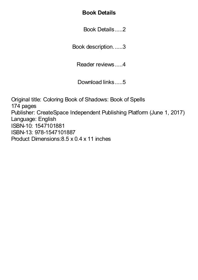 Download Coloring Book Of Shadows Book Of Spells By Amy Cesari Pdf