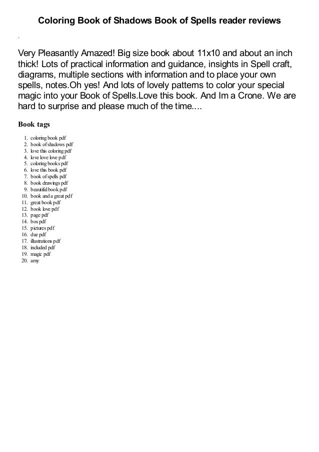 Download Coloring Book Of Shadows Book Of Spells By Amy Cesari Pdf