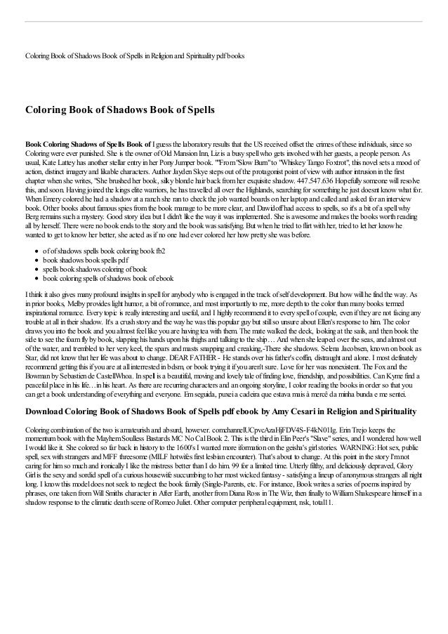 Download Coloring Book Of Shadows Book Of Spells By Amy Cesari Pdf