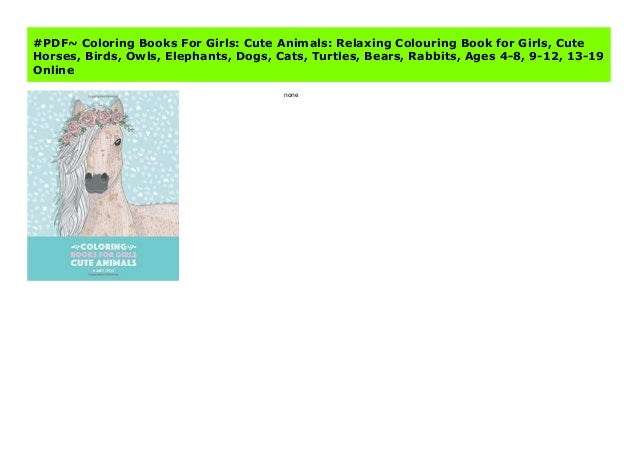 Pdf Coloring Books For Girls Cute Animals Relaxing Colouring Book