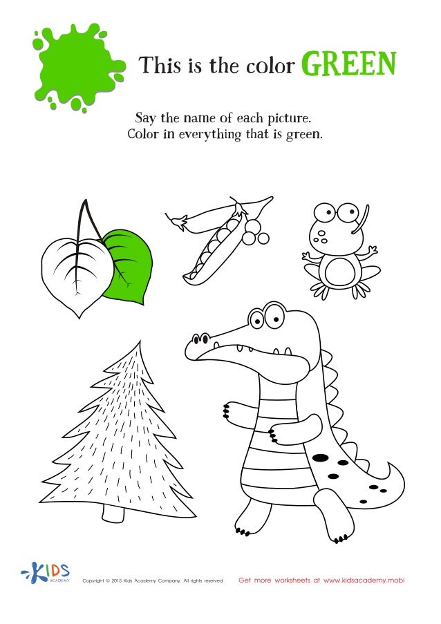 learning color green for toddlers and preschool