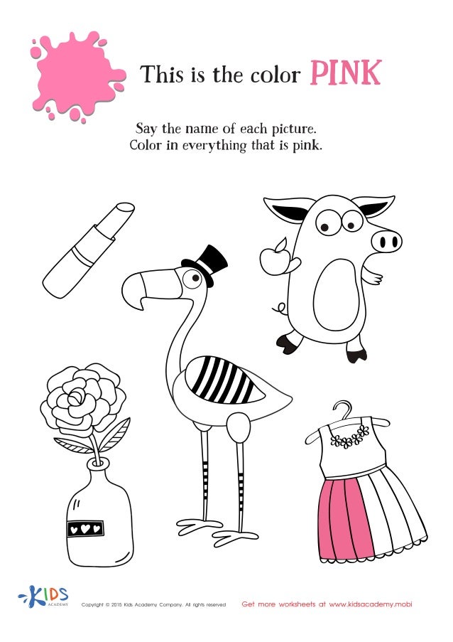 Color Pink Coloring Sheet
