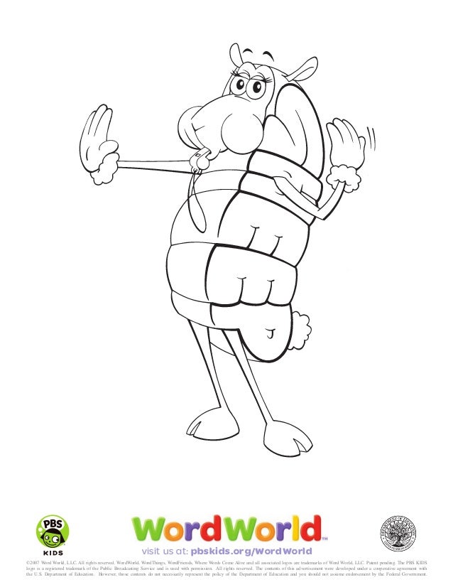 Word World Coloring Pages Preschool Colouring Printable Sketch Coloring